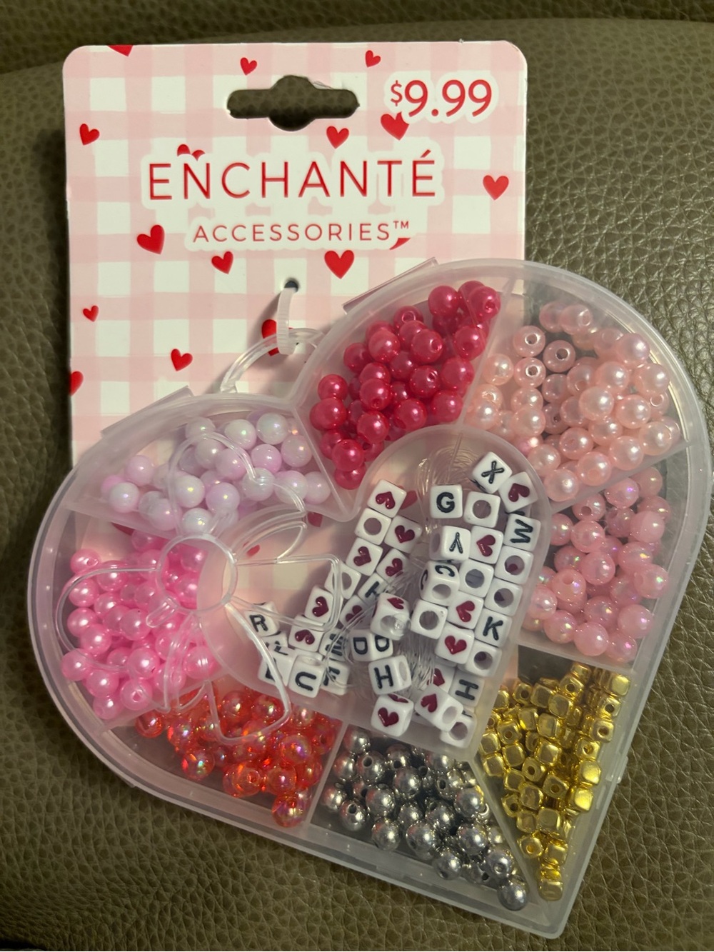 Enchanté Kids' Heart Bead Kit - Pink Mix